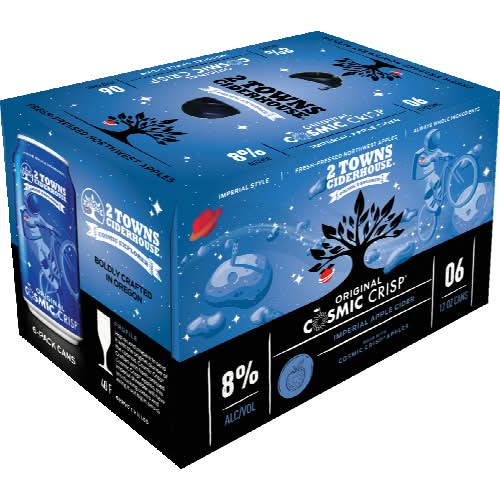 2 Towns Cosmic Crisp Imperial Hard Cider 6 Pack Cans