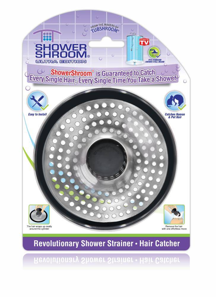 TubShroom ShowerShroom Ultra Hair Catcher, Gray, 2 Inch Drain Compatibility, Easy to Clean, RV and Mobile Home Use | SHSULT755