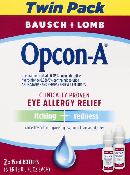 Bausch & Lomb Opcon-A Eye Allergy Relief (2 ct)
