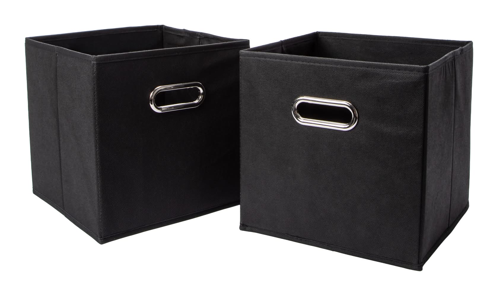 Collapsible Bins Black 2-Pack Set Solid Black