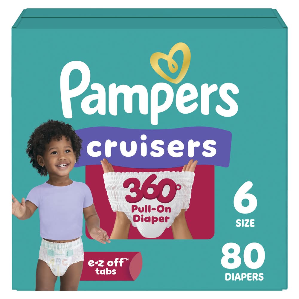 Pampers Cruisers 360 Disposable Baby Diapers, 6 (80 ct)