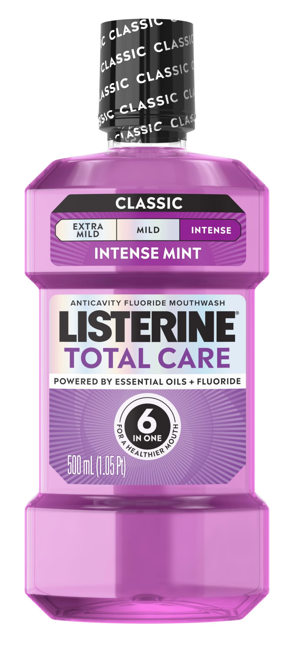 Listerine Total Care Anticavity Fluoride Mouthwash, Intense Mint (500 ml)