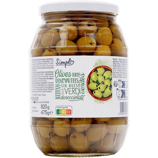 Simpl - Olives vertes dénoyautées (820g)