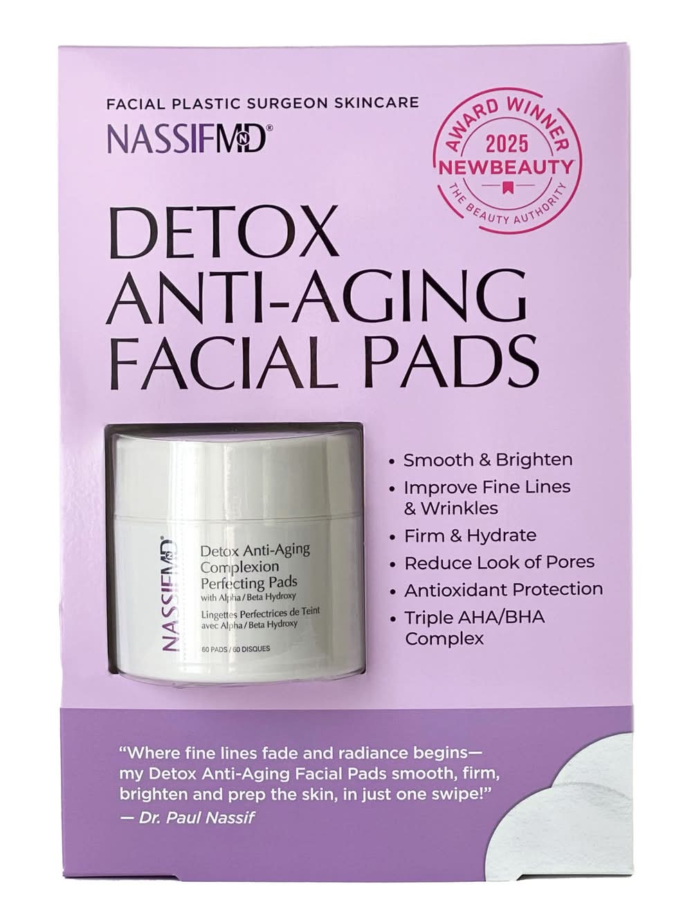 NassifMD Detox Anti-Aging Facial Pads 60-count