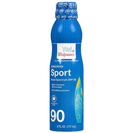 Walgreens Sport Broad Spectrum Spf 90 Sunscreen Aerosol Can