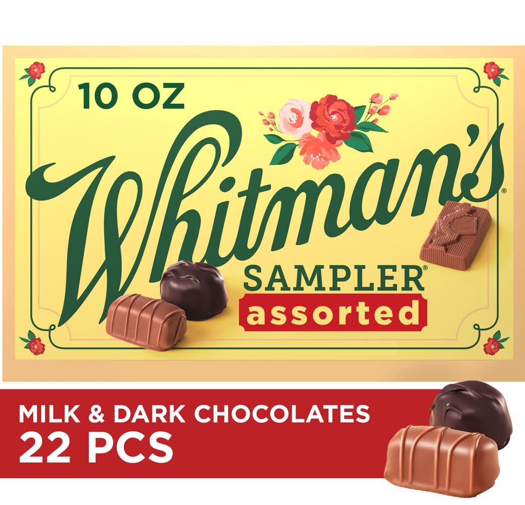 Whitman's Sampler Assorted Milk and Dark Chocolates (10 oz, 22 ct)