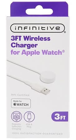 Infinitive Wireless Charger For Apple Watch, 3 ft, White
