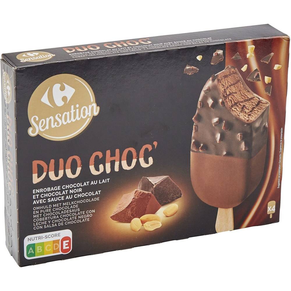 Carrefour Sensation - Duo choc' glaces, chocolat au lait - chocolat noir - sauce au chocolat (4)