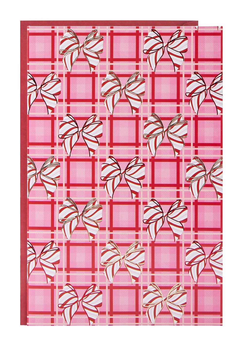 Christmas Holiday Card Plaid Bow