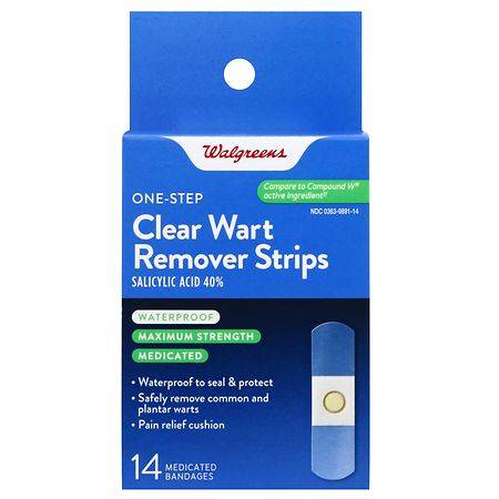 Walgreens Clear Wart Removers Medicated Bandages (14 ct)