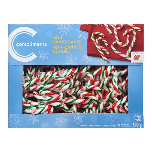 Compliments Mini Candy Canes Peppermint (600 g, 100 ct)