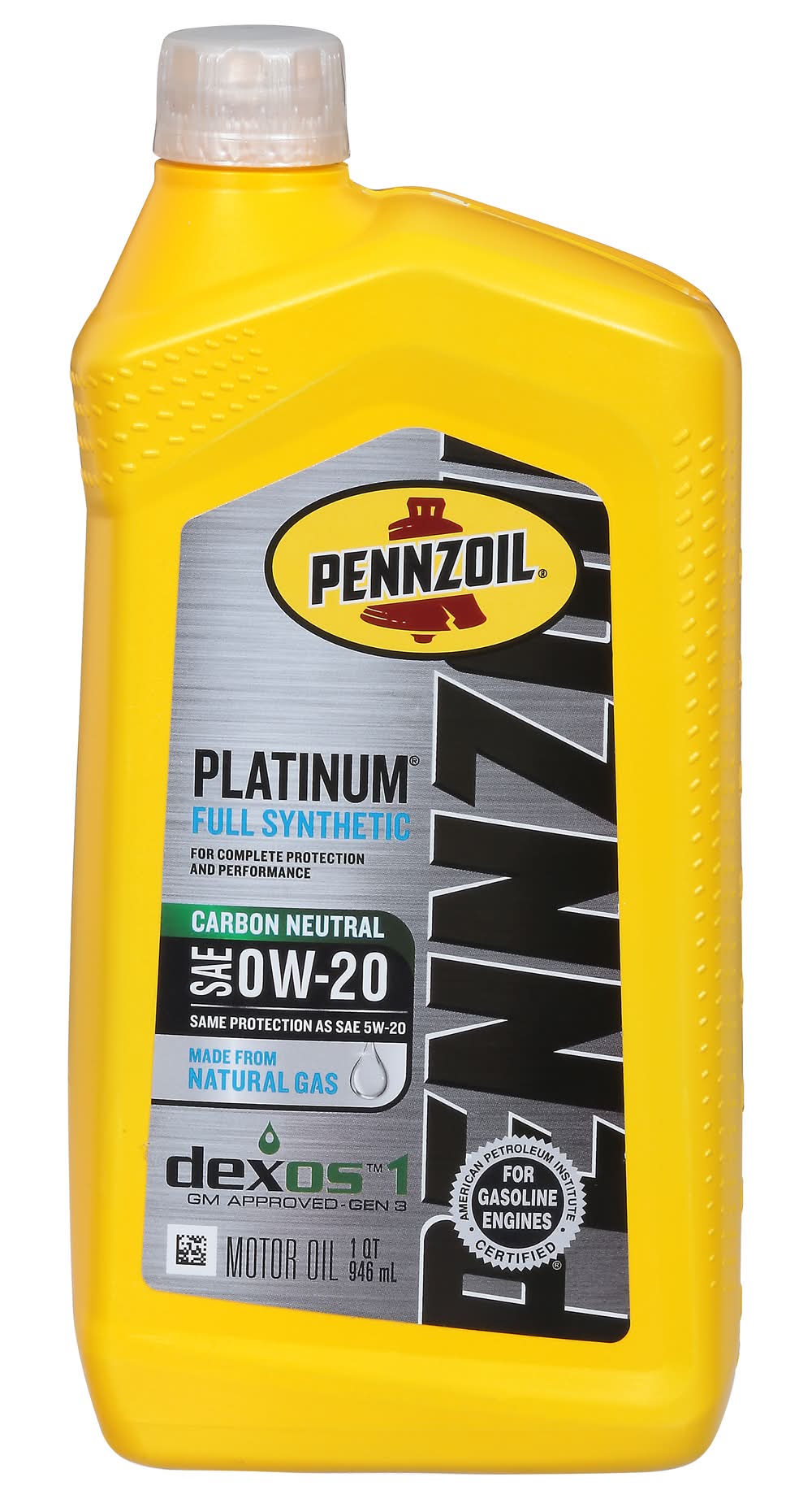 Pennzoil Platinum Full Synthetic Motor Oil Sae Ow-20 (1 qt)
