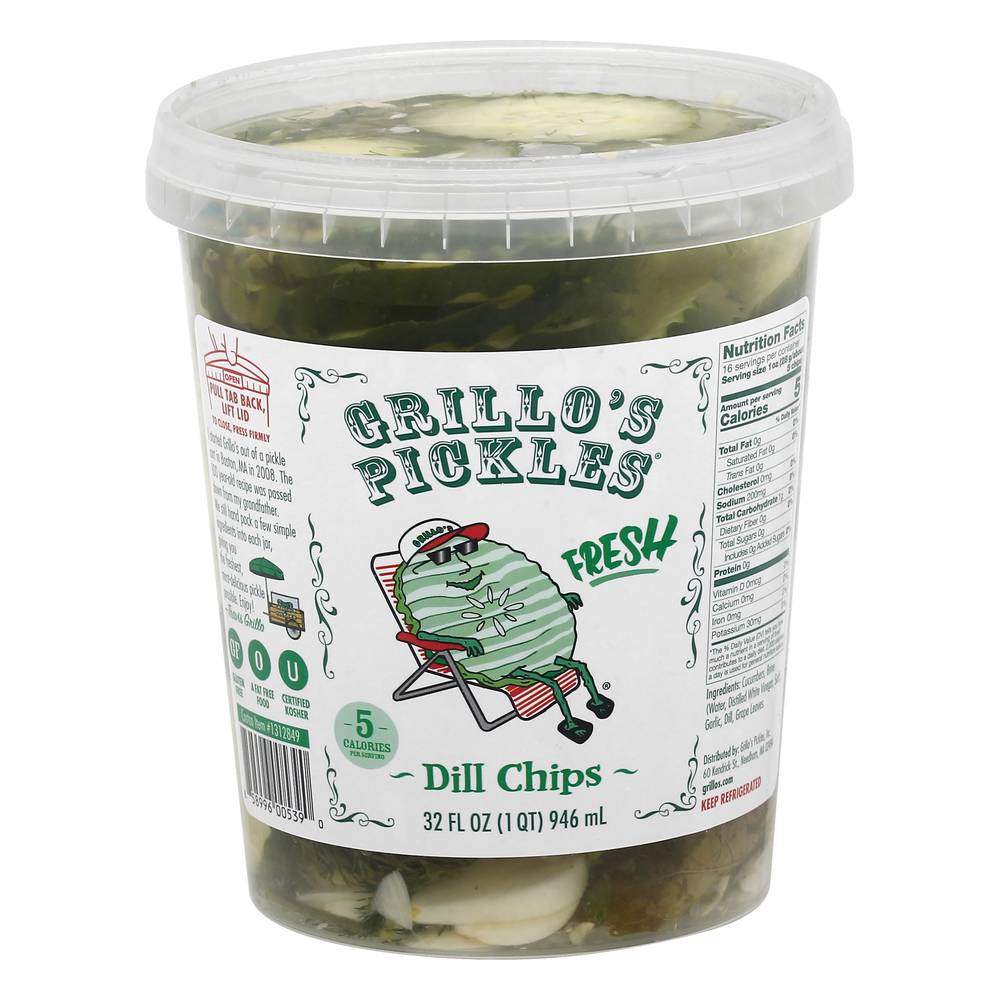 Grillo's Pickles Dill Chips (32 fl oz)