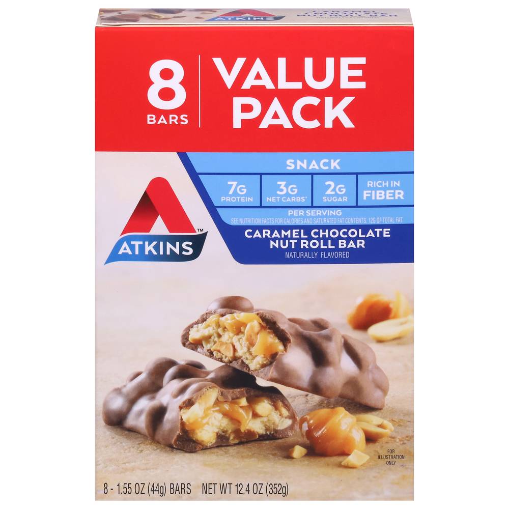 Atkins Caramel Chocolate Nut Roll Bar (8 ct)