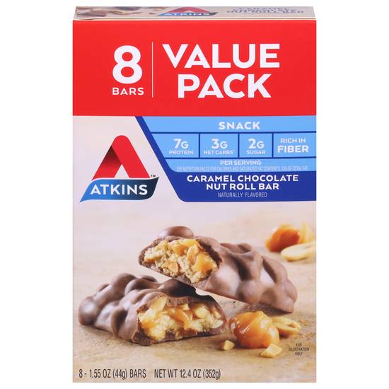 Atkins Caramel Chocolate Nut Roll Bar (8 ct)