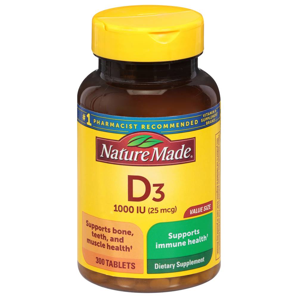 Nature Made Vitamin D3 Value Size 25 Mcg Tablets