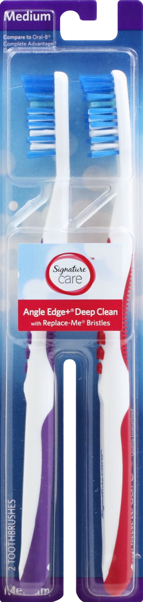 Signature Care Angle Edge+ Deep Clean Medium Toothbrush (1.4 oz)