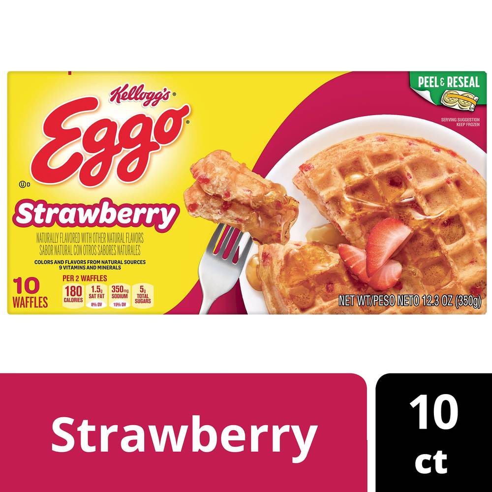 Kellogg's Eggo Waffles, Strawberry (1.23 oz, 10 ct)