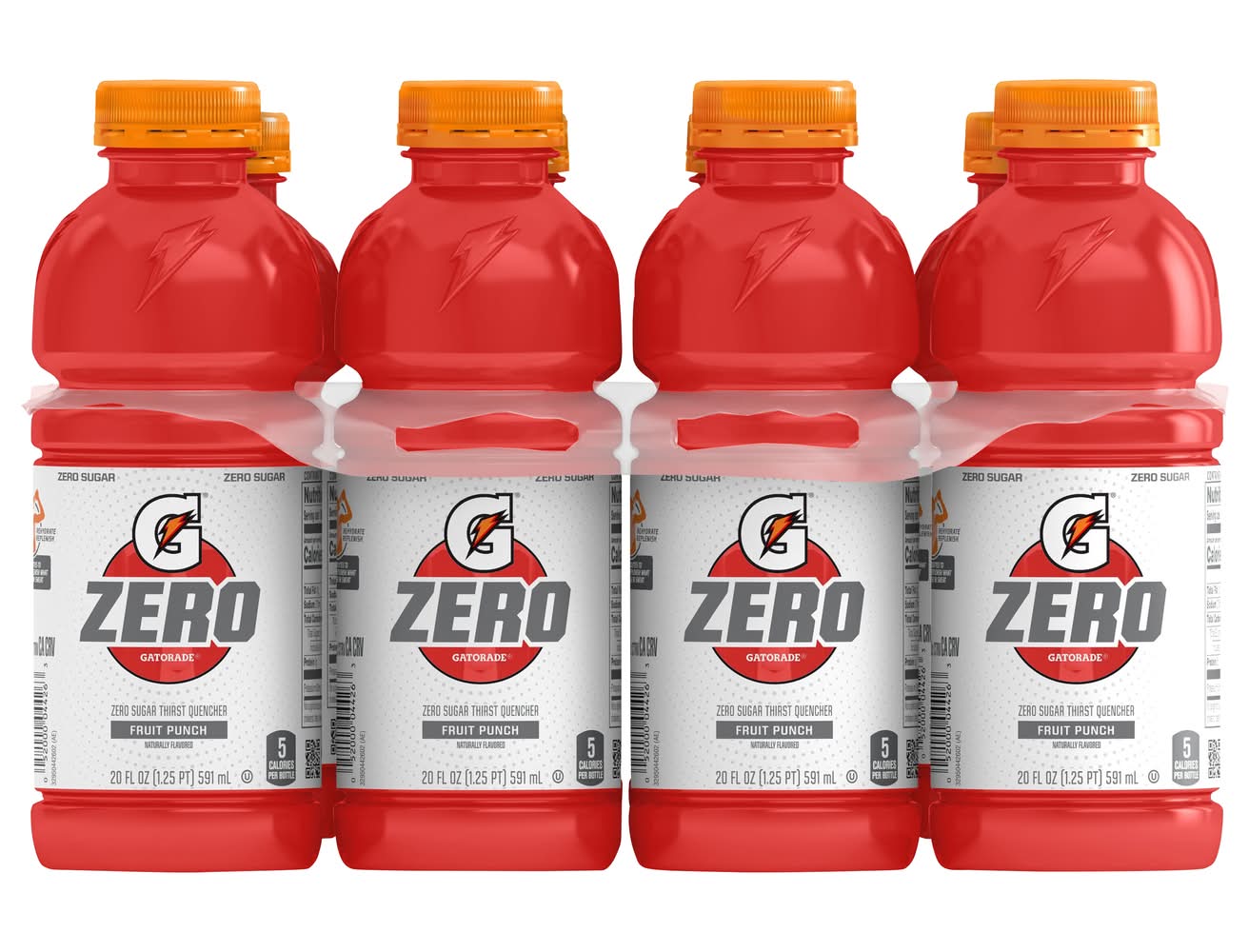 Gatorade Zero Sugar Thirst Quencher Sports Drink, Fruit Punch (8 x 20 fl oz)