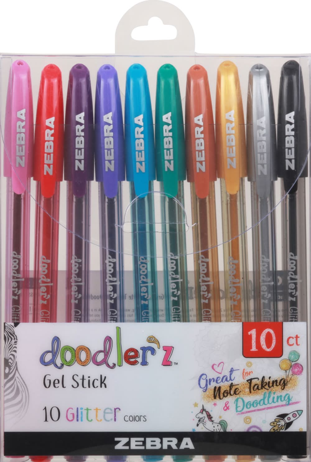 Zebra Doodler'z Glitter Gel Stick (3.5 oz)