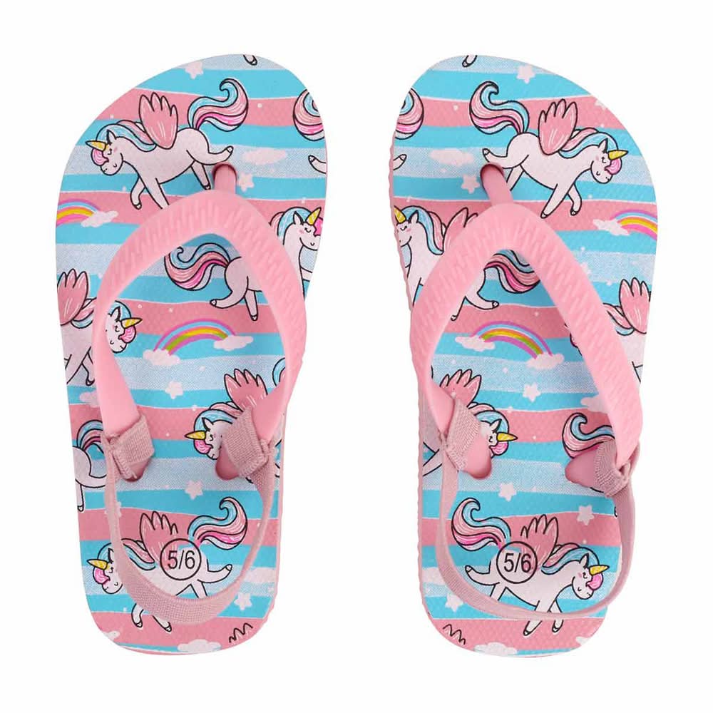 Unicorn Printed Flip Flops For Girls