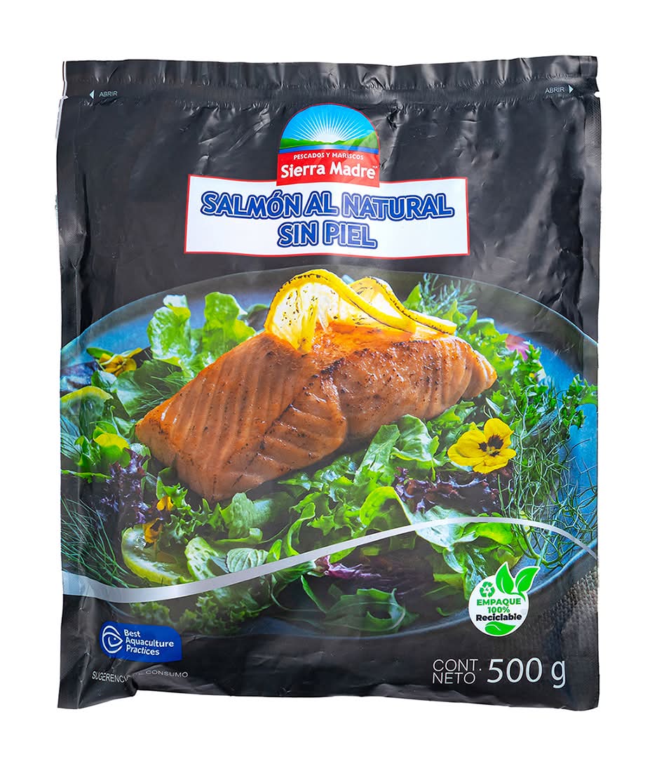 Sierra Madre · Salmón al natural sin piel congelado (500 g)
