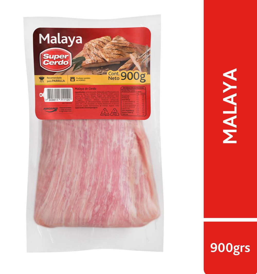 Súper Cerdo · Malaya de cerdo sin marinar (900 g)