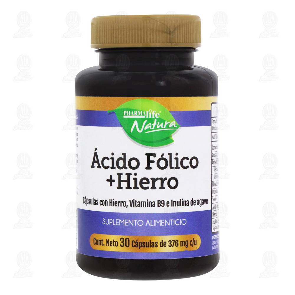 PHARMA life · Natura ácido fólico + hierro cápsulas (30 un)