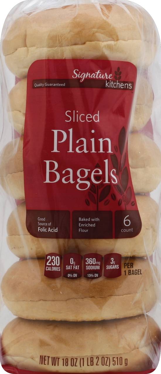 Better Living Brands Llc Signature Select Signature Select Sliced Plain Bagels (6 ct) | Delivery Near You | Uber Eats