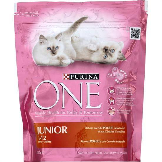 Croquettes pour chat One Junior, poulet & céréales PURINA ONE - le sac de 450 g