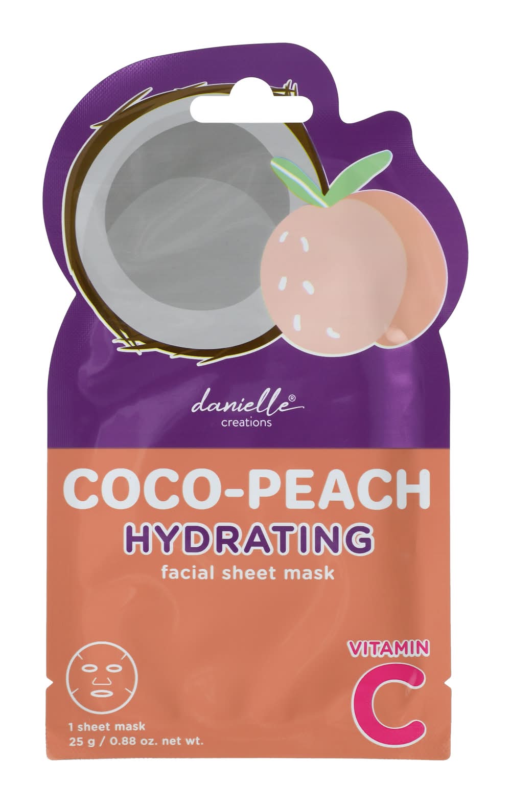 Danielle Creations® Fruit Facial Sheet Mask 0.88oz Coconut Peach