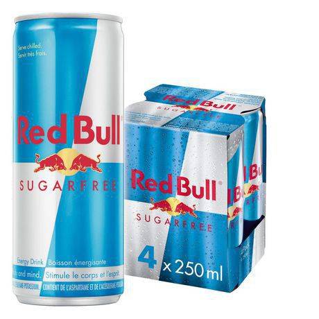 Red bull boisson énergisante sans sucre (4 ct, 250 ml) - energy drink sugar free (4 ct, 250 ml)