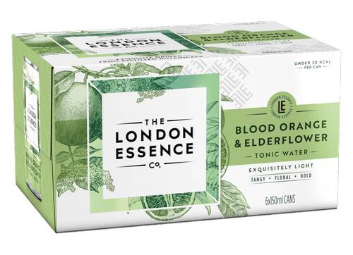 The London Essence Co. Blood Orange & Elderflower Tonic Water, 6 x 150ml