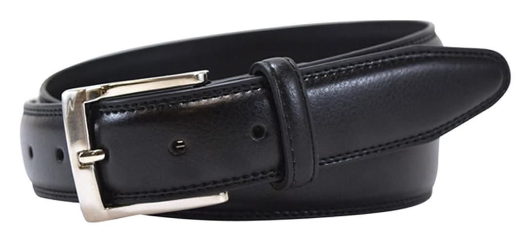 Beverly Hills Polo Club Men'S Pebble Grain Leather Belt Black 35 Mm Size 40 To 42