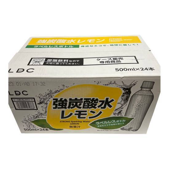 LDC 強炭酸水レモン 500mlｘ24本 ラベルレス