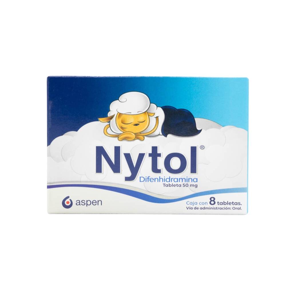 Aspen nytol difenhidramina tabletas 50 mg (caja 8 piezas)