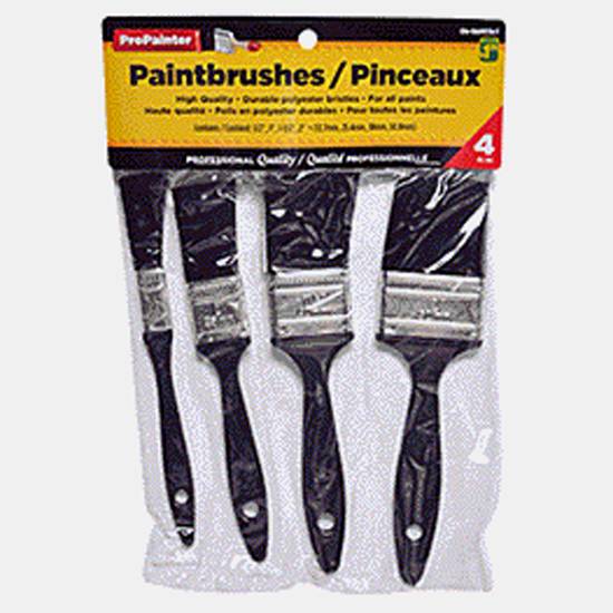 Propainter Straight Paint Brush w/ Plastic Handle (4pk)