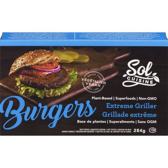 Sol cuisine  hamburger (284 g) - extreme griller plant based burger (284 g)