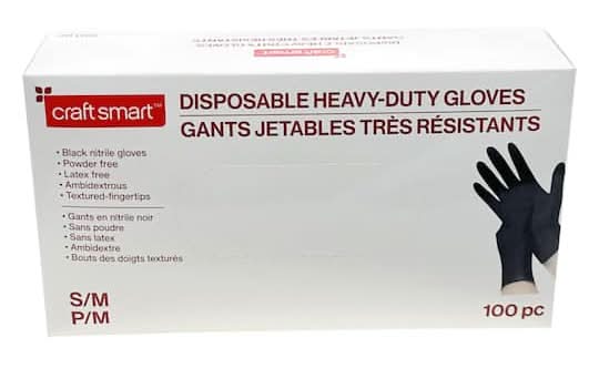 Craft Smart Disposable Heavy-Duty Gloves, Black (100 ct)