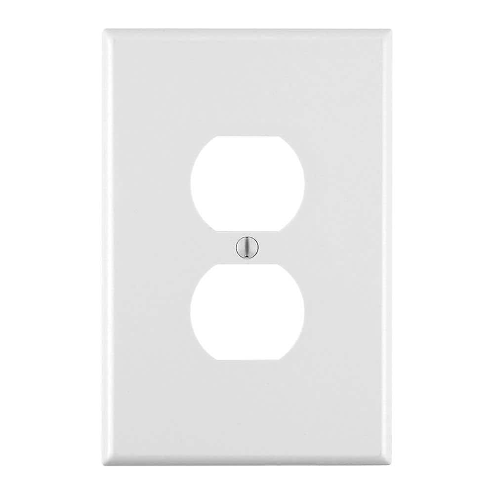 Leviton 1-Gang Duplex Outlet Wall Plate, White