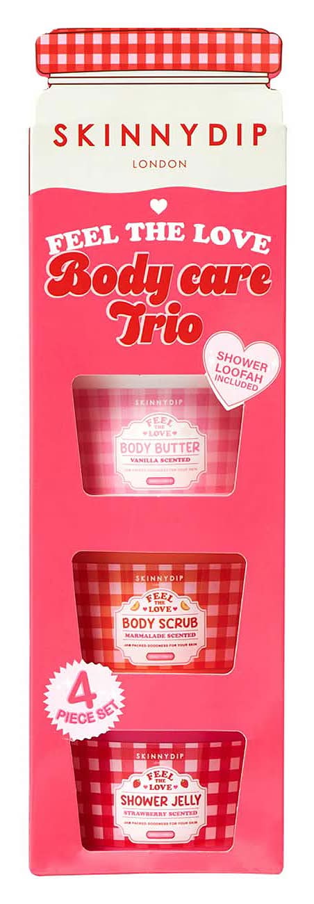 Skinnydip London Supermarket Jam Trio And Exfoliating Gloves Body Care Set