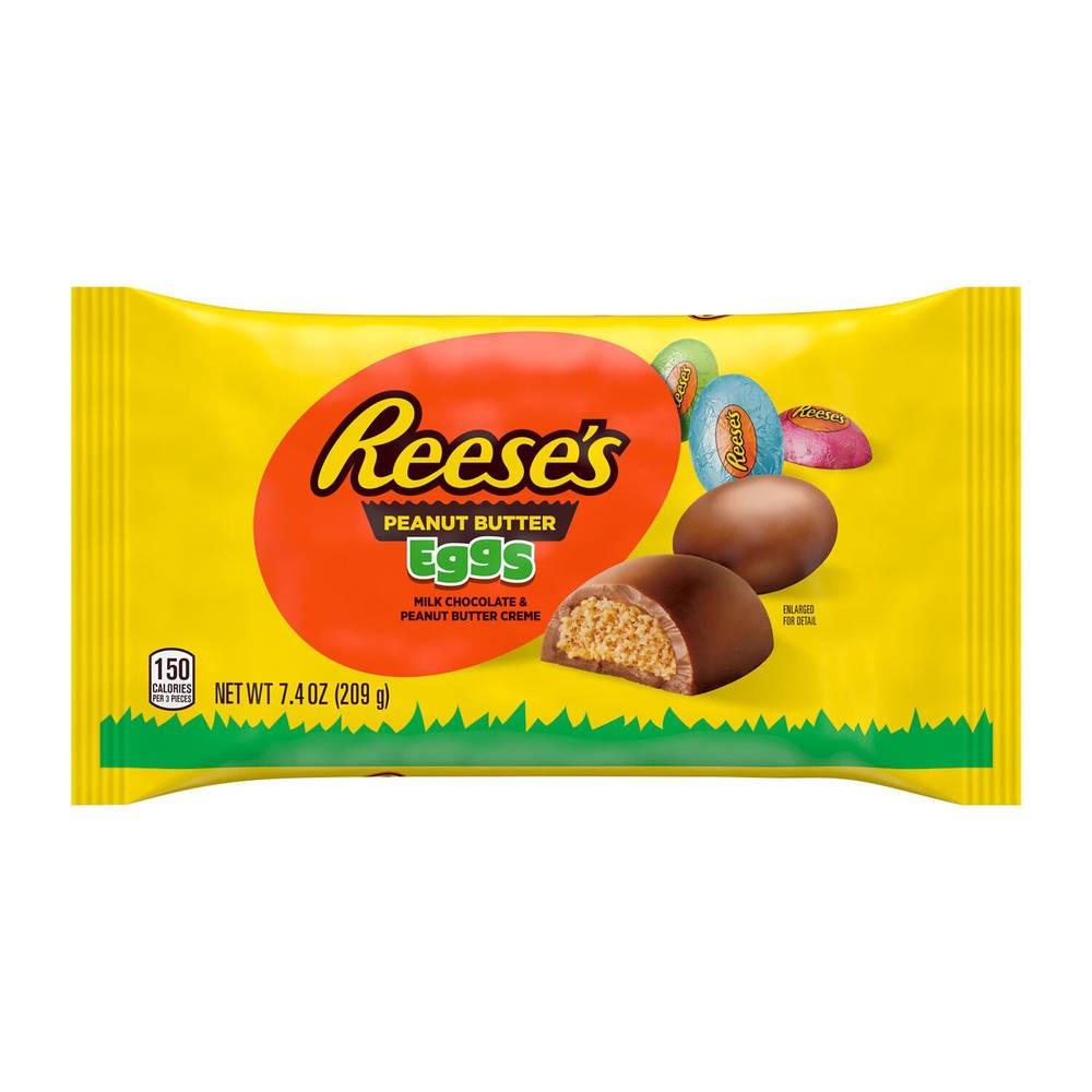 Reese's Milk Chocolate Peanut Butter Crème Eggs, Easter Candy, 7.4 oz