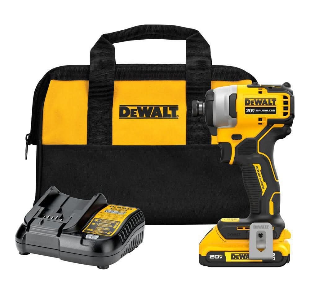 Dewalt Atomic 20V Max Lithium-Ion Brushless Cordless Compact 1/4 In. Impact Driver Kit With 2.0Ah Battery And Charger