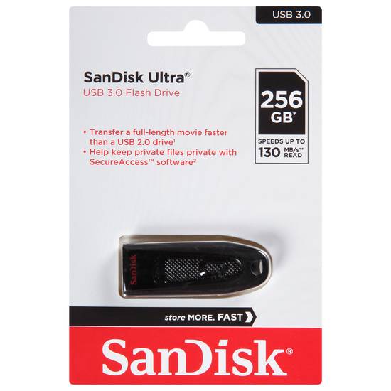 Sandisk Ultra Usb 3.0 Flash Drive, 256gb
