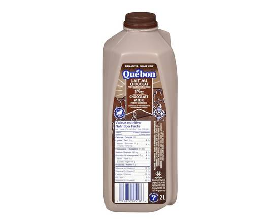 Québon · Lait au chocolat partiellement écrémé 1% - Chocolate partly skimmed 1% milk (2 L)