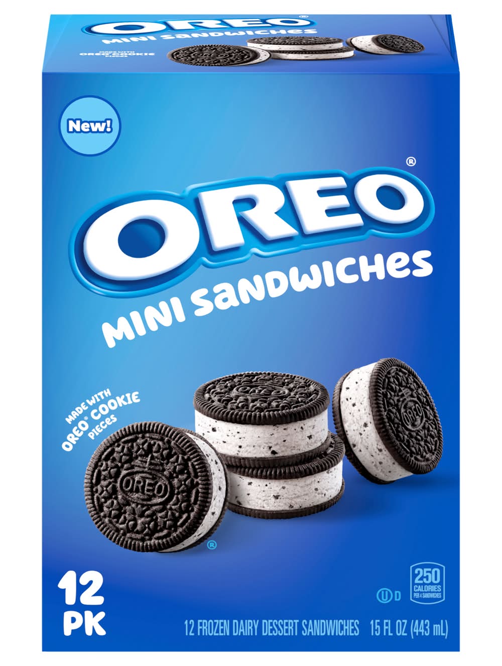 Oreo Mini Sandwiches With Cookie Pieces (15 fl oz, 12 ct)