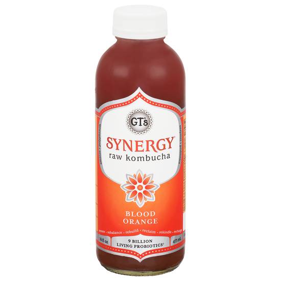 Gt's Synergy Raw Blood Orange Kombucha (16 oz)