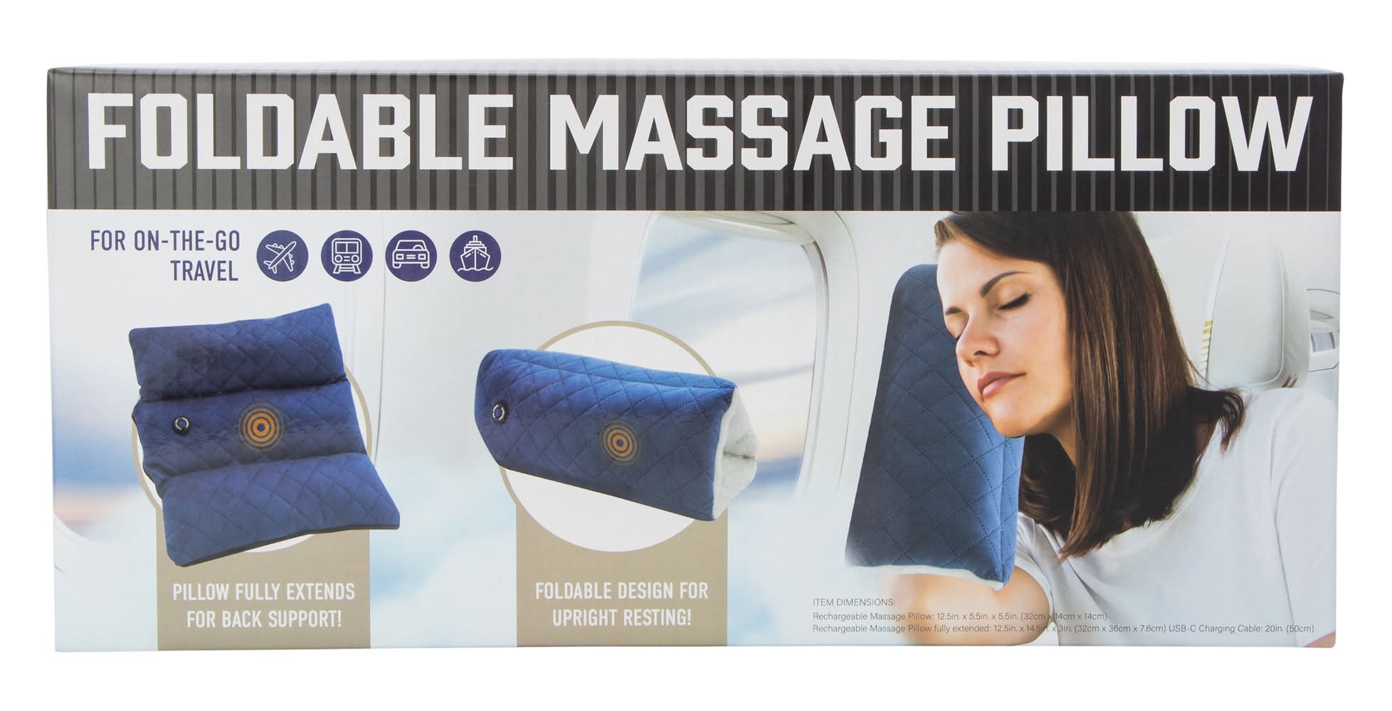 Foldable Massage Pillow 12.5in x 5.5in