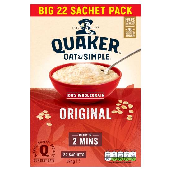Quaker Oat So Simple Original Family pack Porridge Sachets (594g)