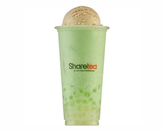 Green Apple Ice Blended with Crystal Boba and Ice Cream